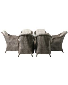 Edale Brown Rattan 6 Seater Dining Set