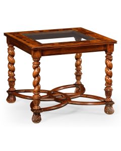 Square Side Table Oyster with Eglomise Top - Small