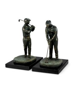 Bookends Golfer in Dark Bronze 