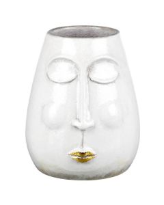 Vase Lippy White/Gold - S