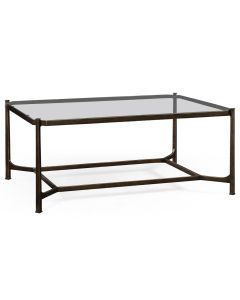 Patinated rectangular coffee table - bronze