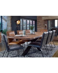Pavilion Chic Dining Table Holburn in Oak with Industrial Leg