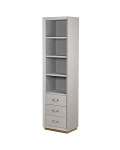 Carr Faux Shagreen Bookcase in Ivory