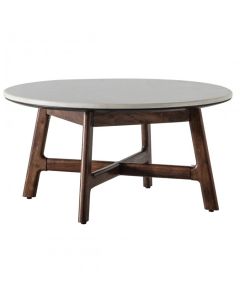 Round Coffee Table Plaza with Marble Top