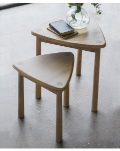 Side Tables Nordic in Washed Oak Set of 2
