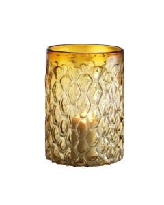 Small Hurricane Candle Holder Aquila in Yellow