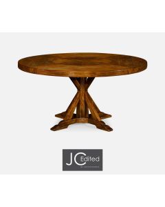 Small Round Dining Table Rustic on Bracket Base
