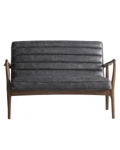 Sofa 2 Seater York in Black Leather