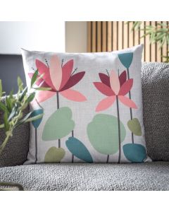 Reversible Blush Pink Flower Cushion