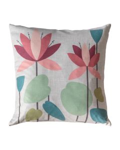 Reversible Blush Pink Flower Cushion