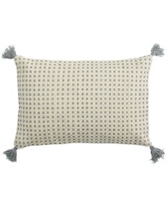 Sky Tassel Cushion in Grey