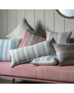 Bay Organic Cotton Grey Stripe Rectangular Cushion