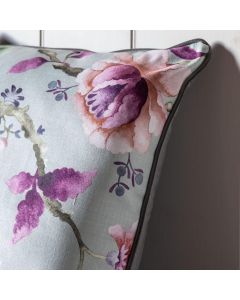 Tropical Floral Cushion Grey