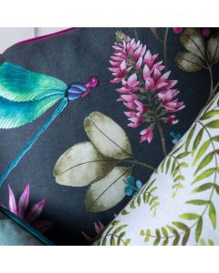 Tropical Dragonfly Scene Cushion Pink