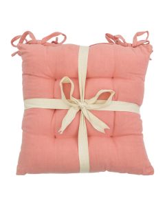 Camden Coral Pink Cotton Seat Pads Set of 2