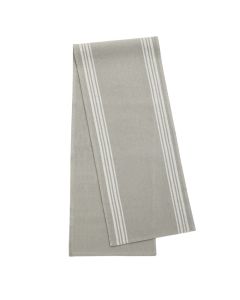 Stripe Reversible Cotton Table Runner Grey 180cm