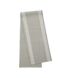 Stripe Reversible Cotton Table Runner Grey 250cm