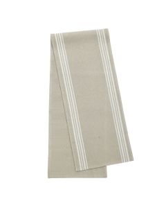 Stripe Reversible Cotton Table Runner Natural 180cm