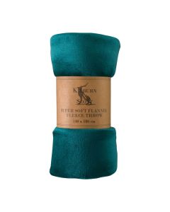 Monmouth Rolled Flannel Fleece Throw in Teal