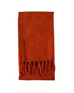 London Acrylic Knitted Throw in Sienna Orange