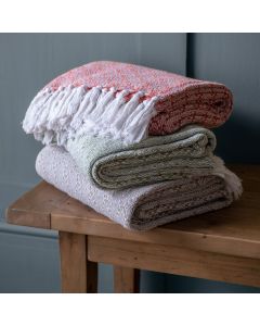 Suvi Recycled Cotton Throw Blanket Blush