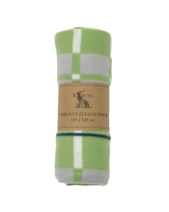 Aria Small Sage Green Checked Fleece Blanket