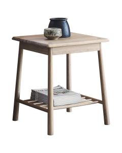 Square Side Table Nordic in Washed Oak