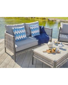 Zig Zag Blue Outdoor Scatter Cushion