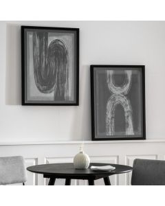 Meander Abstract Framed Art Charcoal