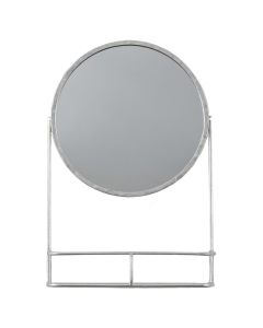 Chamberlayne Metal Mirror with Shelf Silver
