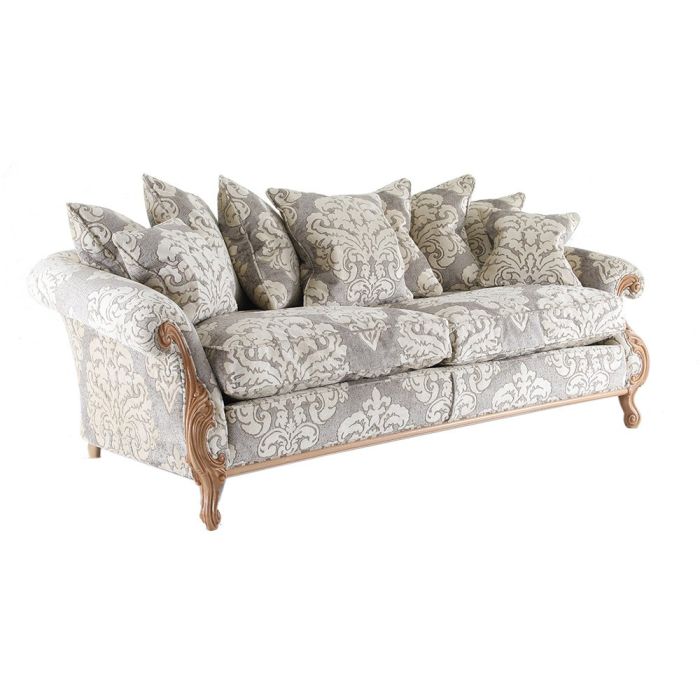 Duresta Wolfgang 3 Seater Sofa in Fortuny Damask Ivory 1