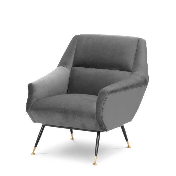 Eichholtz Chair Exile in Grey Velvet 1