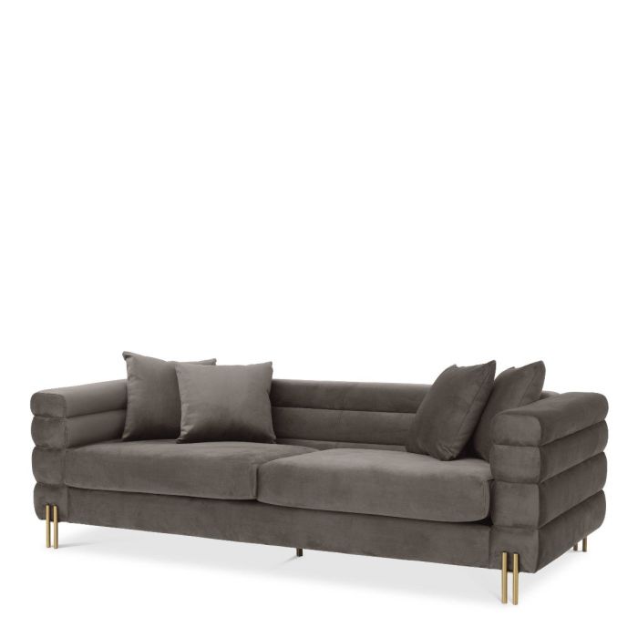 Eichholtz York Sofa in Grey Velvet 1