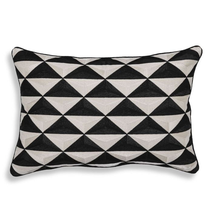 Eichholtz Rectangular Mist Cushion in Black & White 1