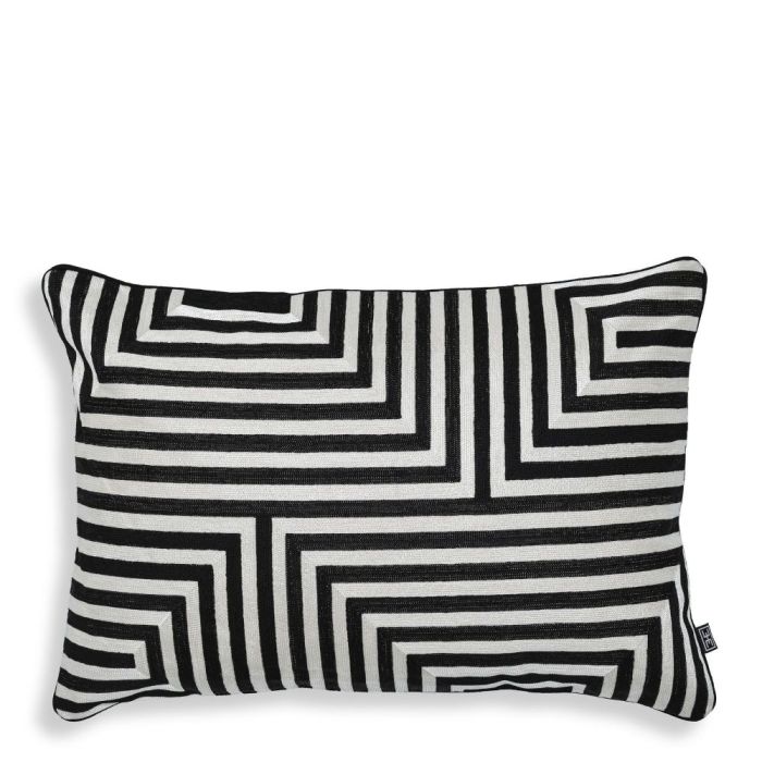 Eichholtz Rectangular Spray Cushion in Black & White 1
