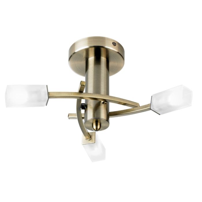 Sheffield Small Ceiling Light in Antique Brass 1