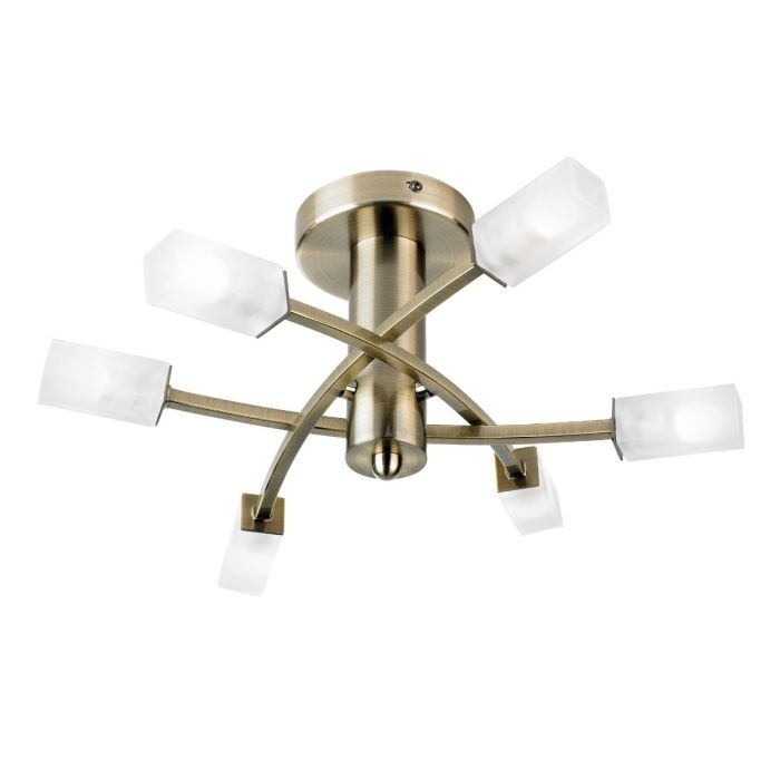 Sheffield Large Ceiling Light in Antique Brass 1