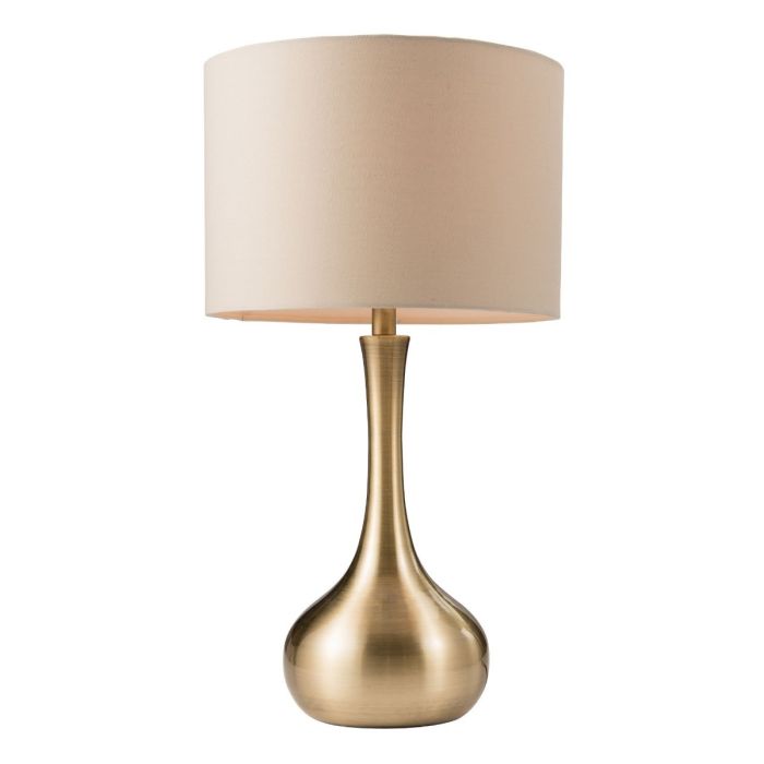 Kington Table Lamp in Brass & Taupe 1