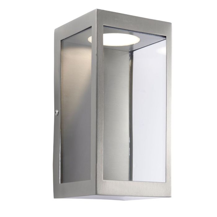 Hambledon Large Outdoor Wall Light in Brushed Steel 1