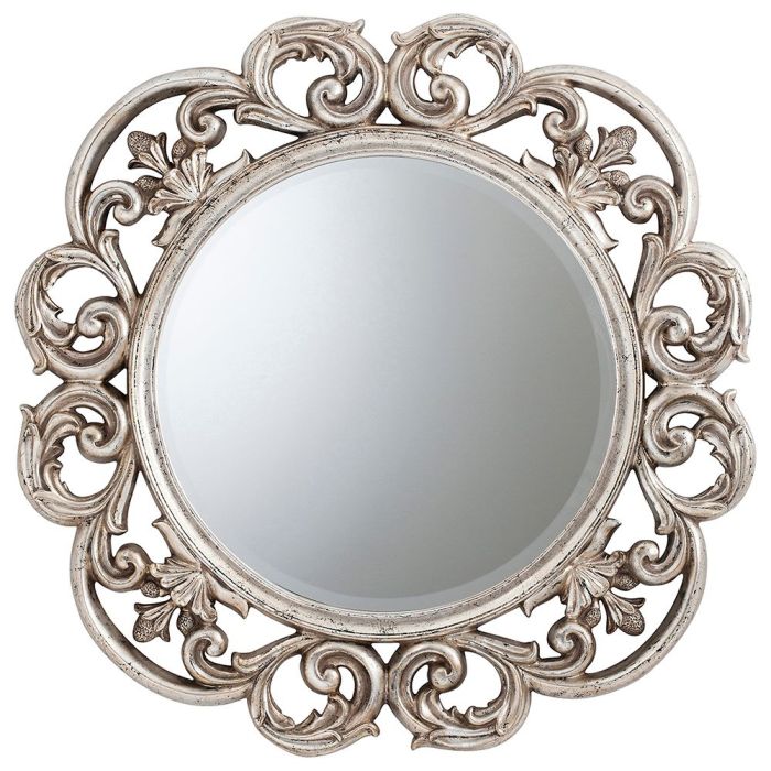 Pavilion Chic Rectory Silver Ornate Framed Mirror 1