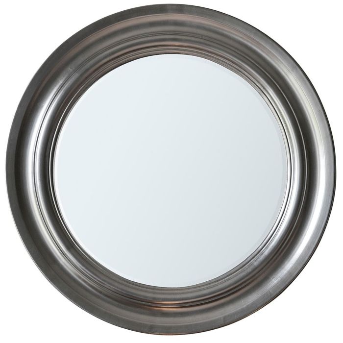 Pavilion Chic Littlebrook Wooden Round Mirror - Silver 1