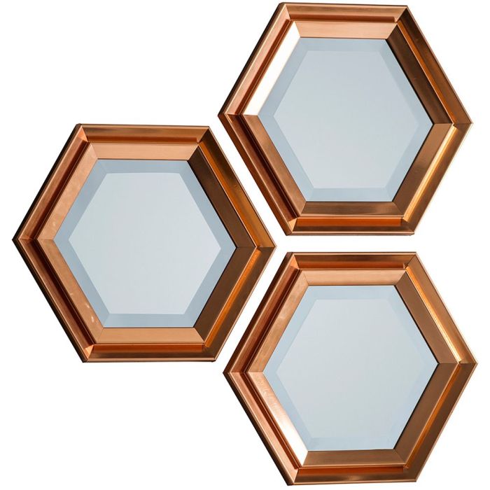 Pavilion Chic Honeycomb Hexagon Mirror Set 1
