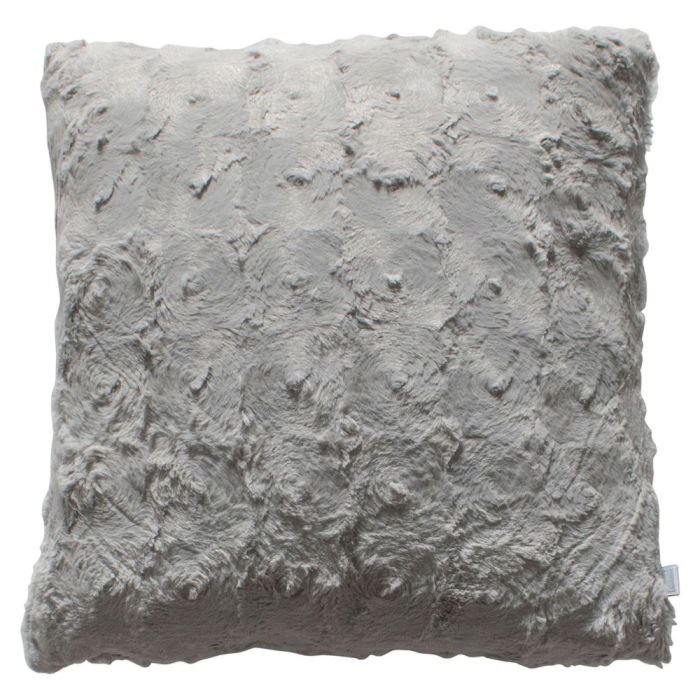 Rufus Faux Fur Cushion in Light Grey 1