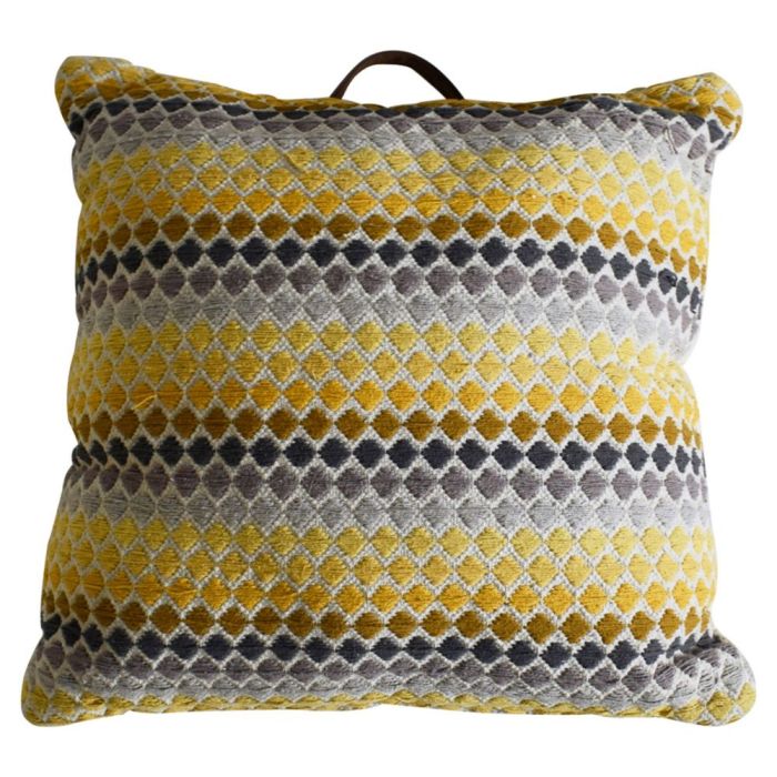 Silvia Yellow & Grey Floor Cushion 1