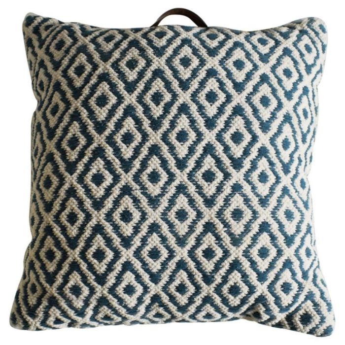 Montgomery Teal Patterned Floor Cushion 1