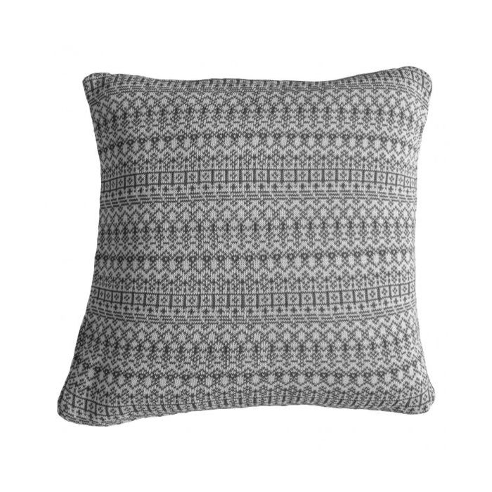 Pavilion Chic Isle Knitted Cushion - Grey 1