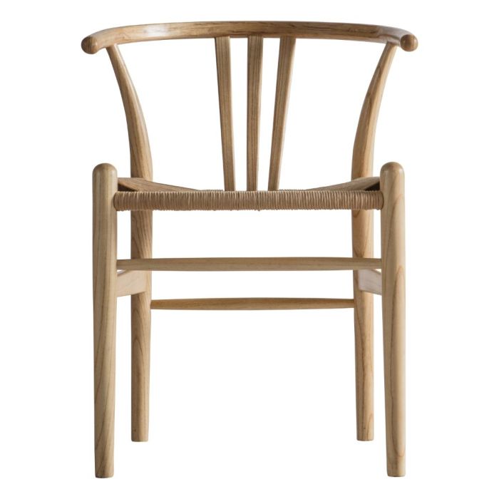 Pavilion Chic Natural Wishbone Style Dining Chair Set of 2 1