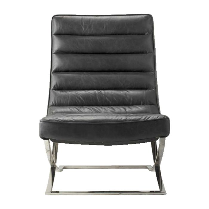 Pavilion Chic Gowle Lounger in Black Leather 1