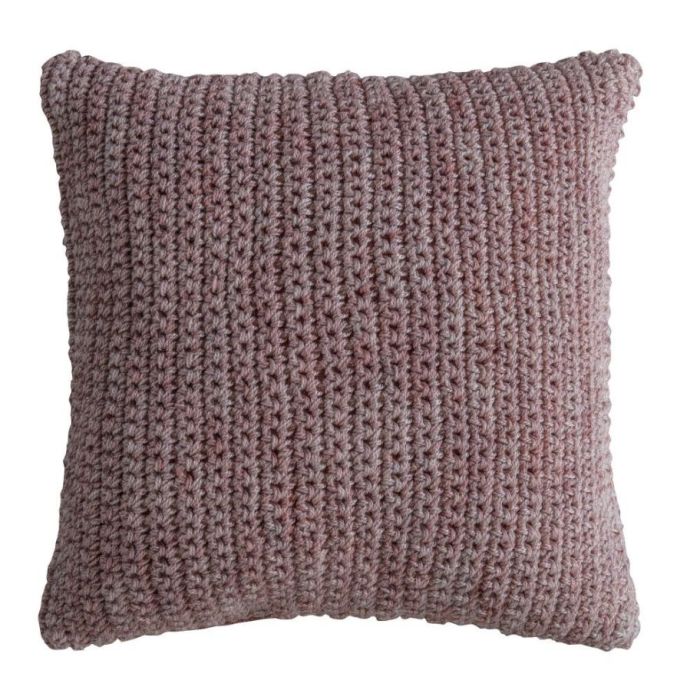 Odette Knitted Cushion in Blush 1