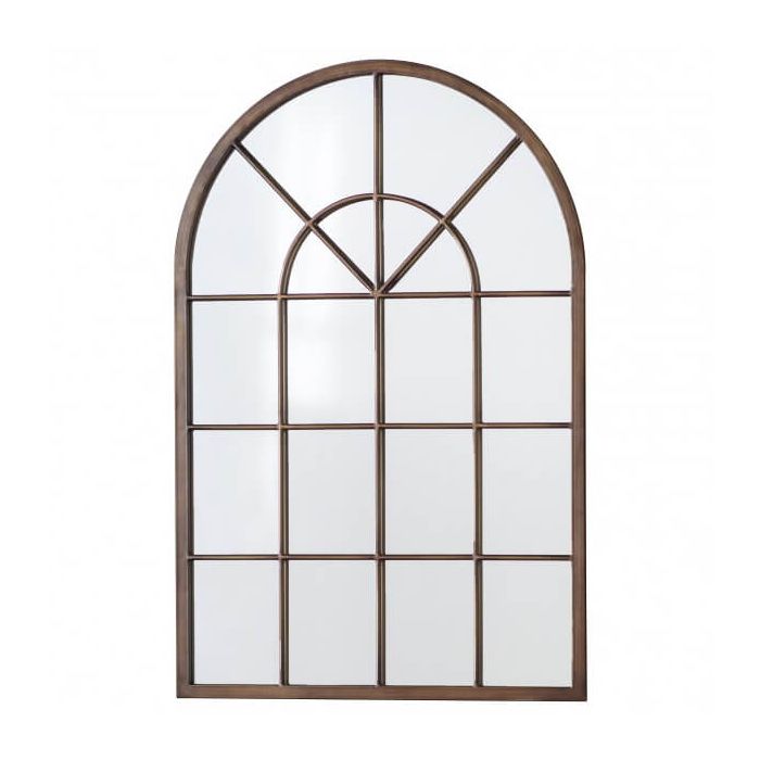Pavilion Chic Faith Arched Window Wall Mirror - Bronze 1